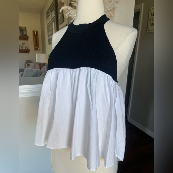 Vici color block billowy high low crop top boho S - Picture 5 of 9